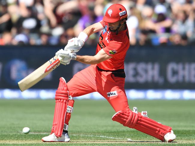 HOBART, AUSTRALIA - DECEMBER 24: Shaun Marsh of the Renegades bats during the Big bash League match between the Hobart Hurricanes and the Melbourne Renegades at Blundstone Arena on December 24, 2019 in Hobart, Australia. (Photo by Steve Bell/Getty Images)