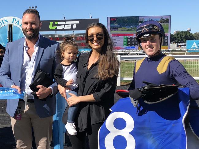 Sterling Cincotta (left), managing director of Gold Coast-based racehorse syndicator 2K Thoroughbreds. Picture: Supplied.