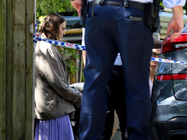 A woman at the scene on Thursday. Picture: David Clark