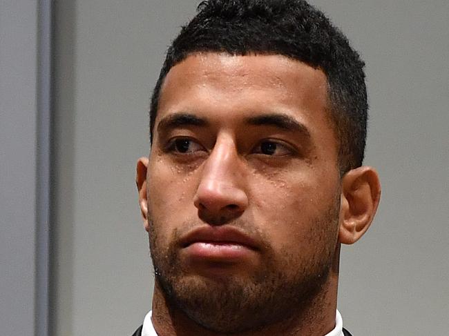 Penrith Panthers player Viliame Kikau attends a judiciary hearing at NRL Rugby League Central in Sydney, Tuesday, July 23, 2019. (AAP Image/Joel Carrett) NO ARCHIVING