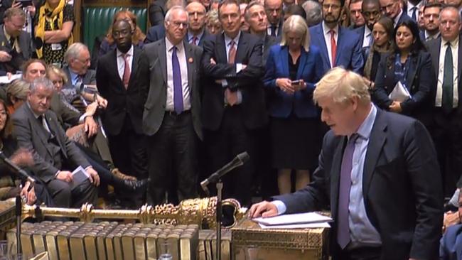 Boris Johnson addresses parliament after MPS refuse to pass his timetable to get the UK out of the EU by October 31.