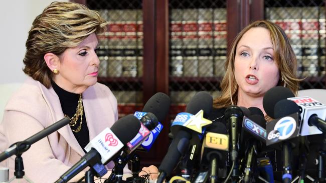 Louisette Geiss (right), with her attorney Gloria Allred, was just one of the woman who came out this week to accuse Weinstein. Pic: Emma McIntyre/Getty Images/AFP