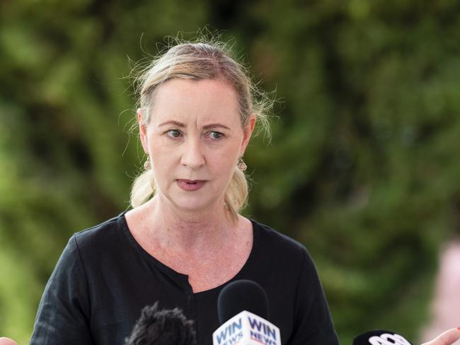 Queensland Health Minister Yvette D'Ath speaks to media at the site of the new Toowoomba Hospital at the Baillie Henderson campus, Tuesday, February 28, 2023. Picture: Kevin Farmer