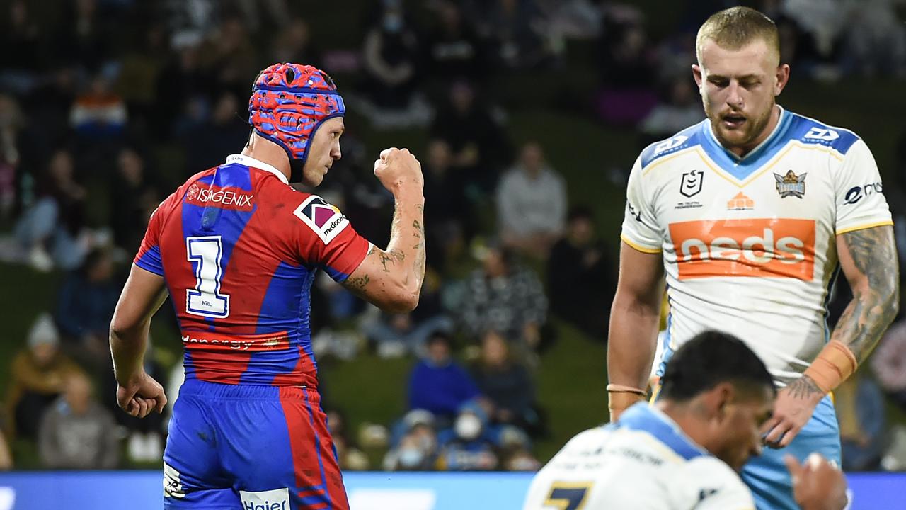 Ponga hasn’t given up on a title this year despite history being against Newcastle from seventh position. Picture: Getty Images