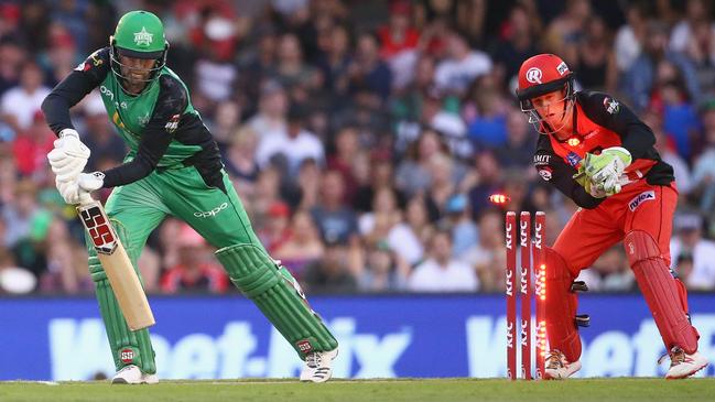 Dunk cops another one from Mohammad Nabi. (Photo by Mike Owen/Getty Images)