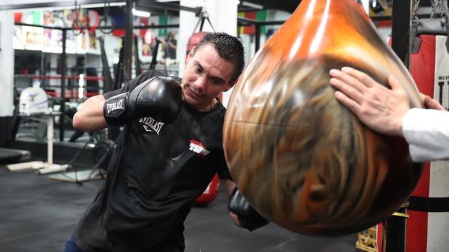 Australian boxer Tim Tszyu training at Bondi Boxing Club.