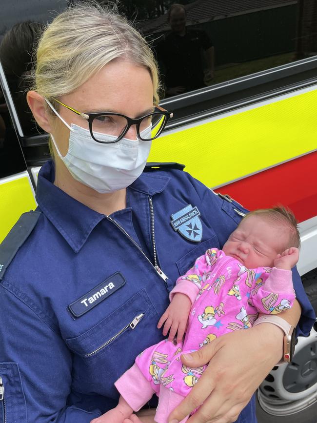 Paramedic Tamara Westlake with baby Rosie-May