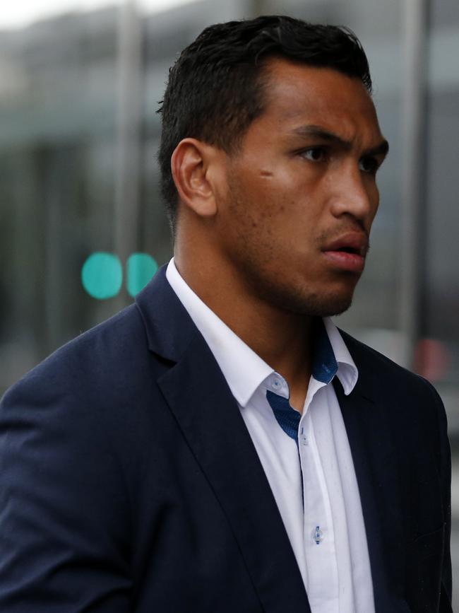 Knights player Jacob Saifiti outside Newcastle Local Court on Monday. Picture: AAP/Darren Pateman