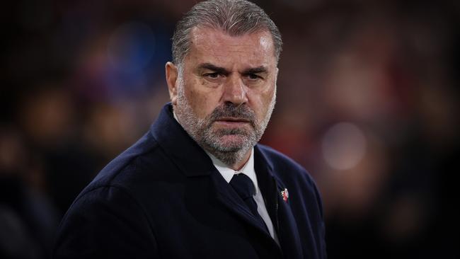 LONDON, ENGLAND - OCTOBER 27: Ange Postecoglou, Manager of Tottenham Hotspur, looks on during the Premier League match between Crystal Palace and Tottenham Hotspur at Selhurst Park on October 27, 2023 in London, England. (Photo by Ryan Pierse/Getty Images)