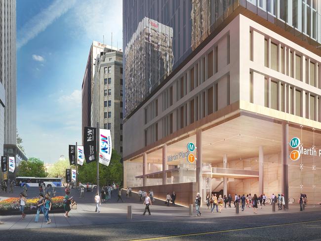 Artist impression, Martin Place station, Sydney Metro