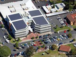 The solar installation on top of Coffs Harbour City Council's Rigby House. Picture: CHCC