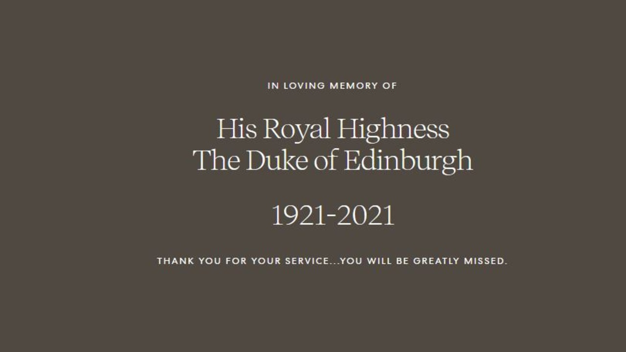 Prince Harry’s statement on the death of Prince Philip. Picture: Archewell