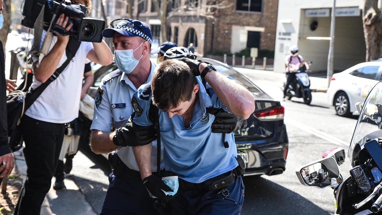 Police near Victoria Park. Picture: NCA NewsWire / Flavio Brancaleone