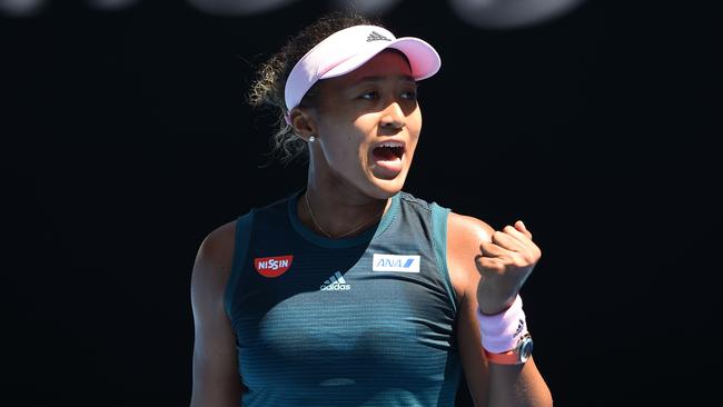 Naomi Osaka following her straight-sets win over Elina Svitolina. Picture: AFP