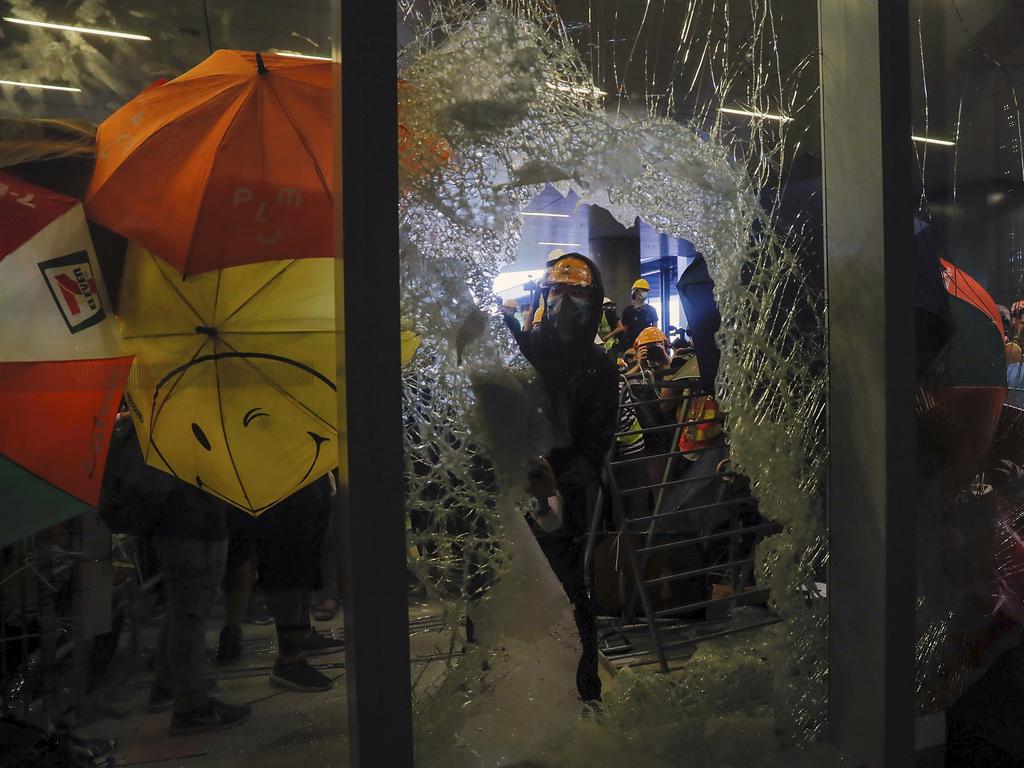 On Monday the legislature's main building was badly damaged during a rampage. Picture: AP Photo/Kin Cheung, File