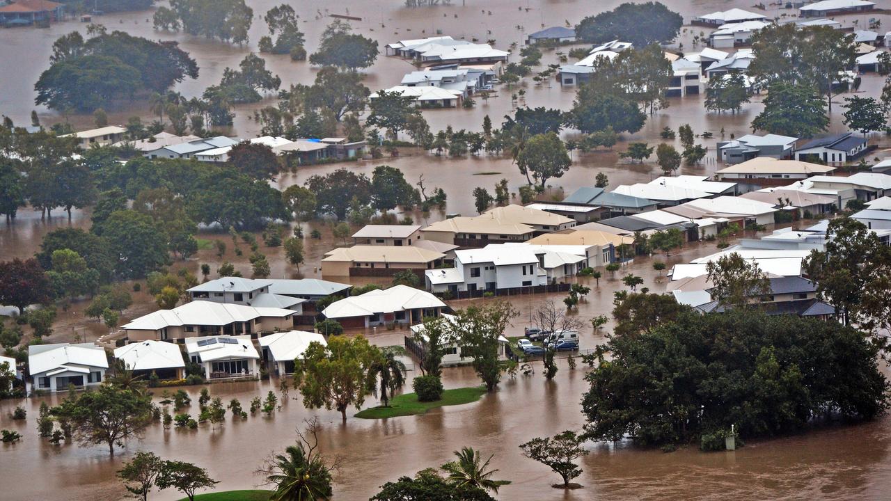 Townsville floods. Aerial damage of Fairways Rosslea from a helicopter. Picture: Zak Simmonds