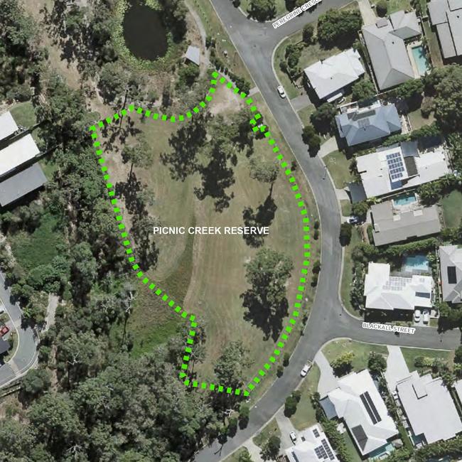 Proposed new off leash area at Picnic Creek Reserve, Coomera.