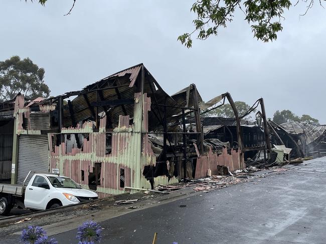 The Big Watermelon warehouse was gutted by a fire on Tuesday January 17, 2022. Picture: Supplied.