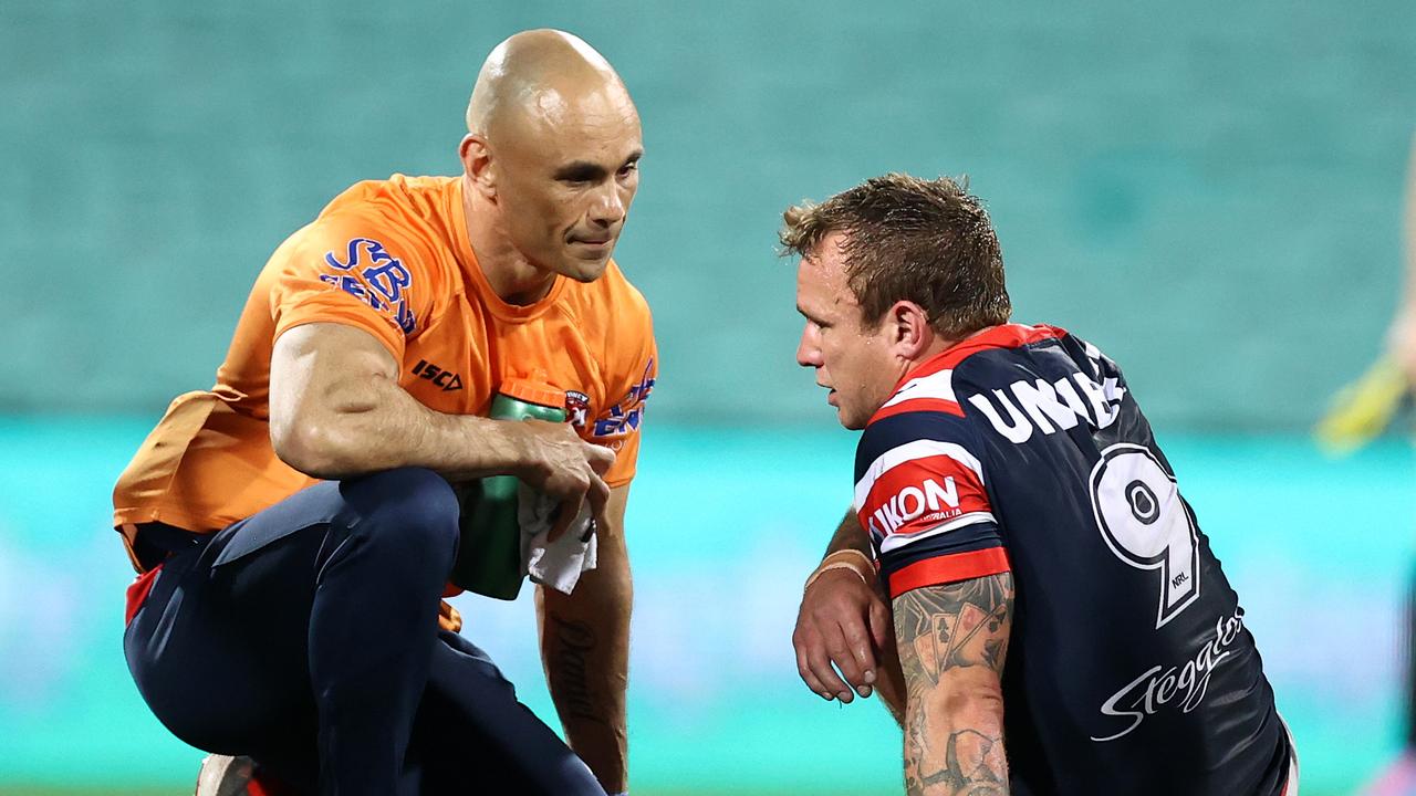 Jake Friend failed a HIA and did not return during the Roosters clash with Brisbane.