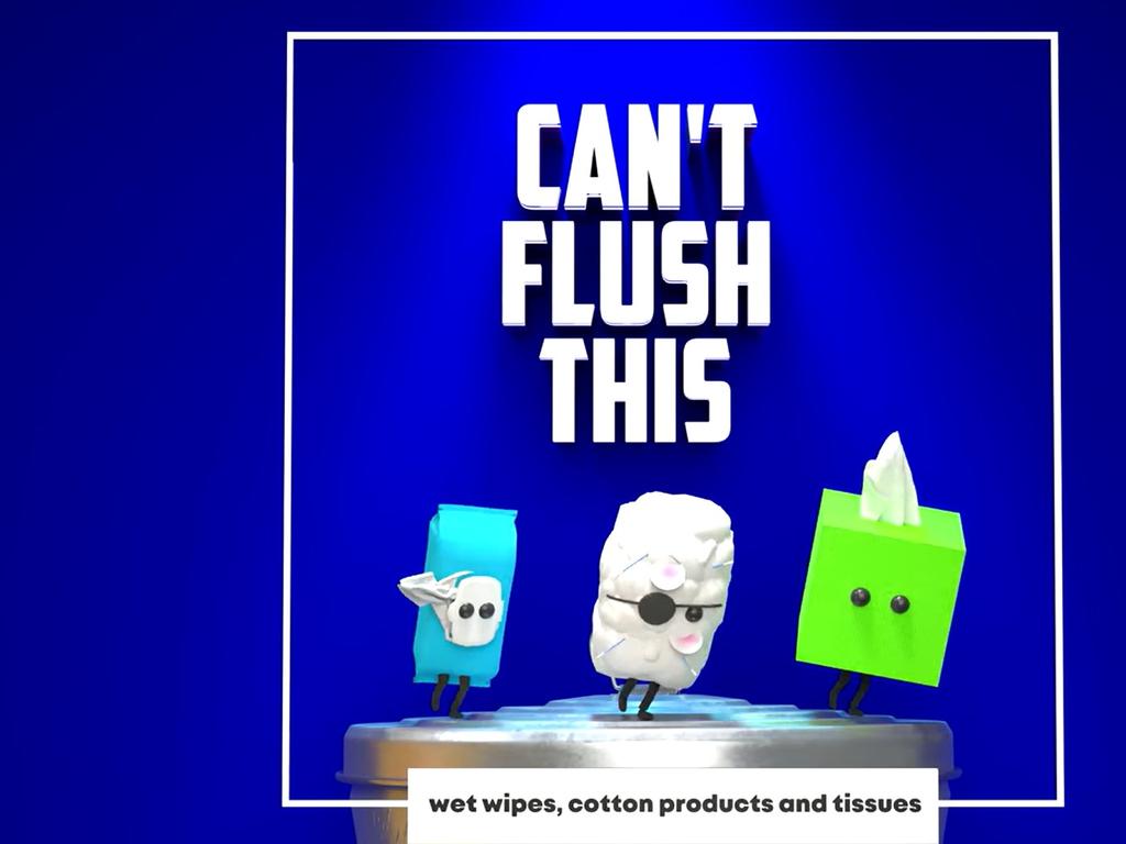 The “It’s Best to Bin It” campaign targets what can or can't be flushed down the toilet or tipped into the sink. Picture: Supplied via Sydney Water