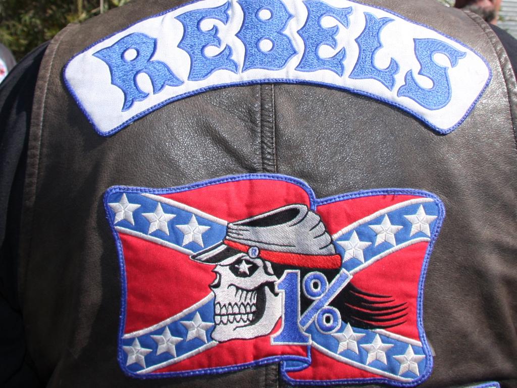 The Rebels bikie gang logo.