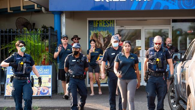 The Souvlaki Grill and Chill owner was arrested by NT Police who remained onsite to ensure the premises ceased trading. Picture: Che Chorley