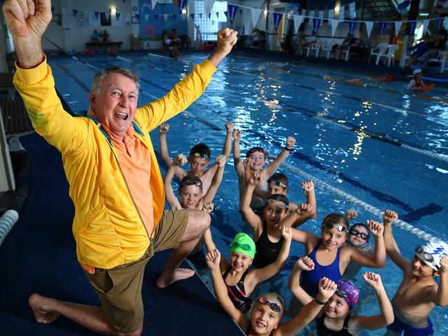 Laurie Lawrence at his swim school in Banora Point. Picture: Adam Head