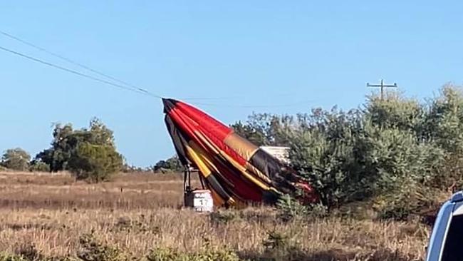 A hot-air balloon struck power lines at Buronga. Picture: NewsWire