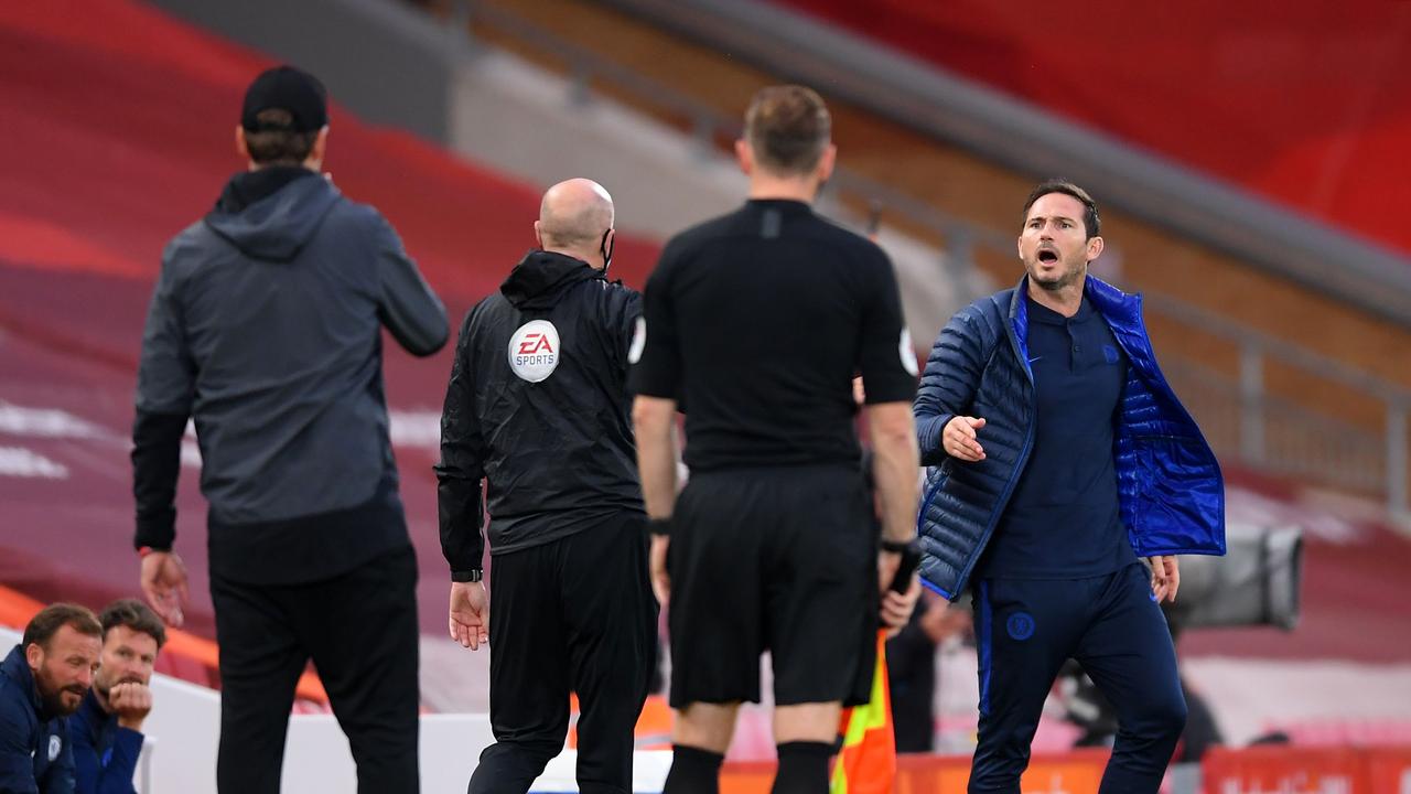 New footage has emerged showing fuming Frank Lampard telling the Liverpool bench to “f*** off”.