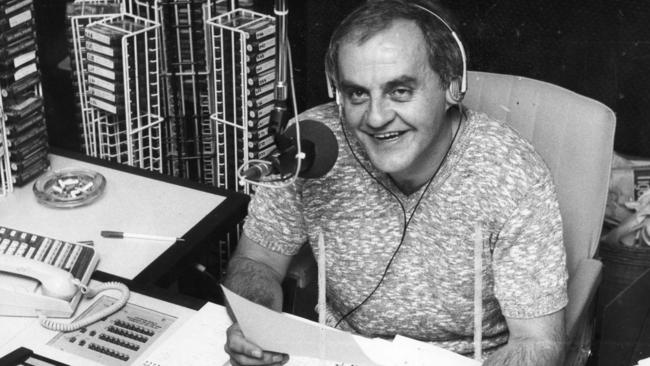 Bob Francis on air during his first day as morning announcer at 5AA in October 1985.