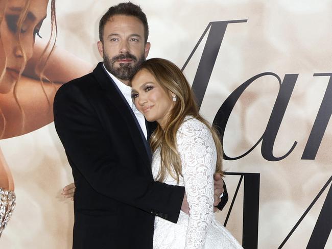 Jennifer Lopez has rekindled her romance with Ben Affleck. The couple attended a special screening of her new movie Marry Me in LA. Picture: Frazer Harrison/Getty