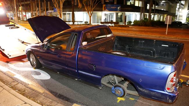 The scene of a car accident in Caboolture, where a young boy was left in a critical condition. Picture: Josh Woning