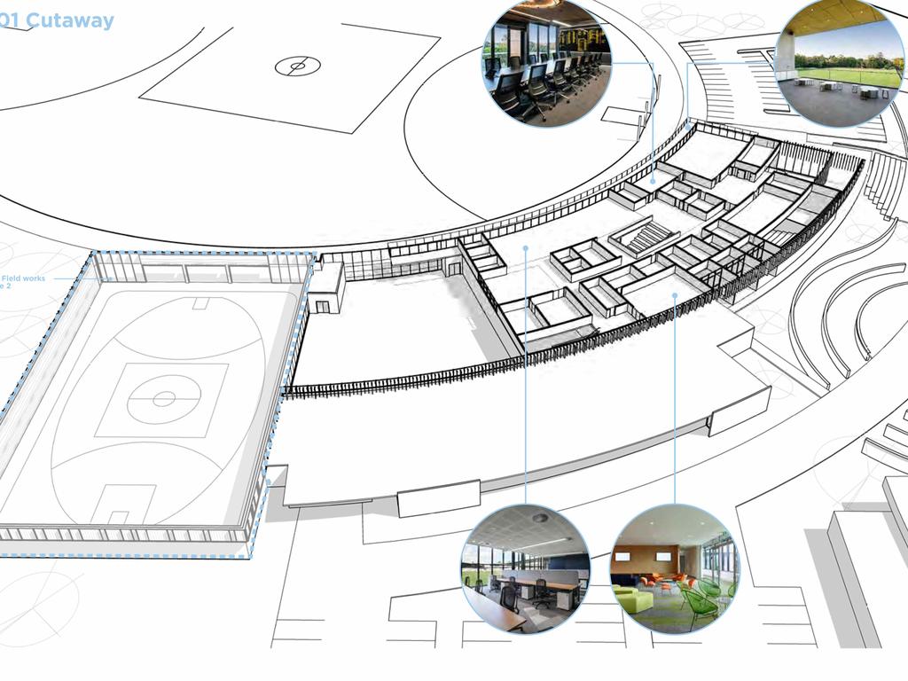 An indoor field is part of the High Performance Centre plan. Indicative renders of the site. Picture: Tasmanian Government