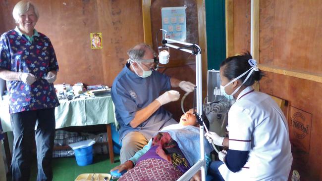 John and Helen Niven in Nepal, where they have provided free dental care for 500 people in the last year.