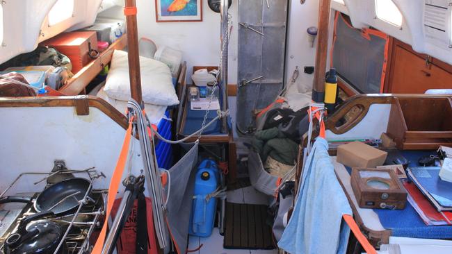 The interior of Coconut, Mark Sinclair’s yacht. Picture: JL Lhomond