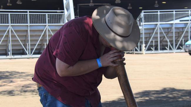 Bill Speedy from the Nullawooka First Nations Gallery and Tours presented at the Dalby Show 2023. Picture: Emily Devon