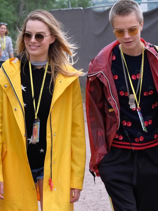 Margot Robbie and Cara Delevingne attend day one of Glastonbury.  Picture:  Getty