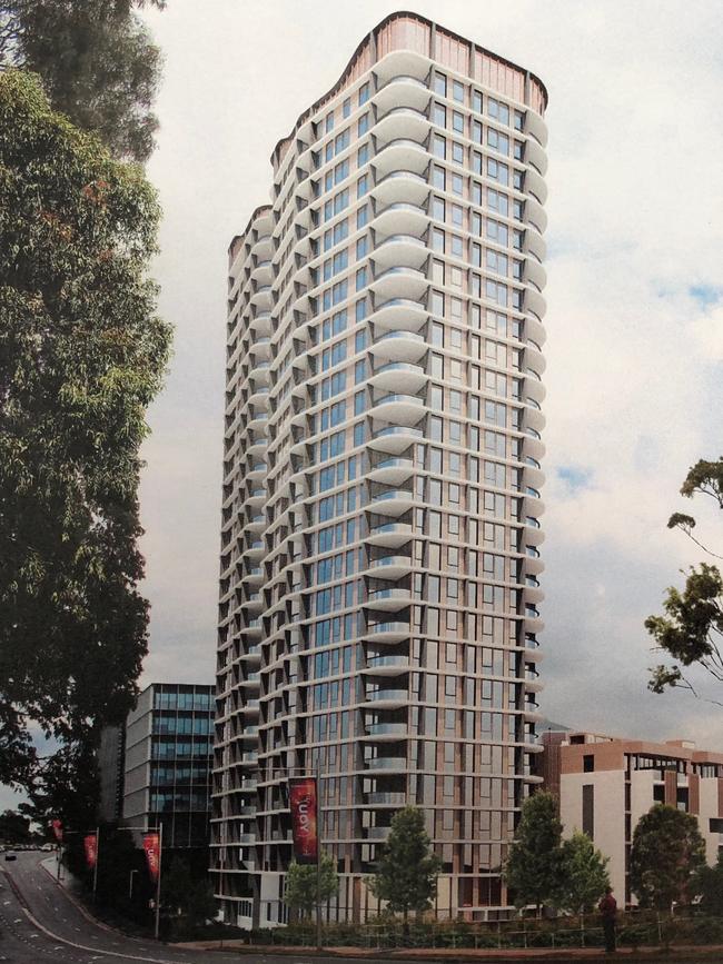 This is how the Meriton building would look at Talavera Rd, Macquarie Park.