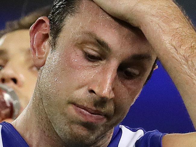 AFL Round 8. North Melbourne vs. Sydney Swans at Etihad Stadium.  disappointed Todd Goldstein after loss to Swans     . Pic: Michael Klein