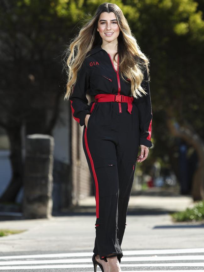 Julia Gelonese modelling a boilersuit. Picture: Justin Lloyd.