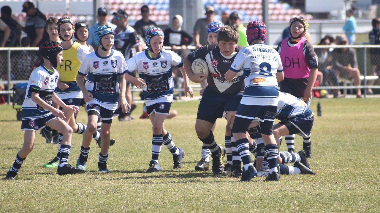 Ashton Schultz in the Magpies and Bulldogs White clash in the RLMD U11 Mixed division at RLMD Fields, August 7, 2021. Picture: Matthew Forrest