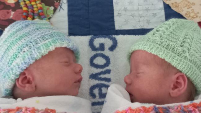 Dysart twins Hunter and Ryder Hill born at 32 weeks gestation at Mackay Base Hospital on October 14, 2022. Picture: Contributed