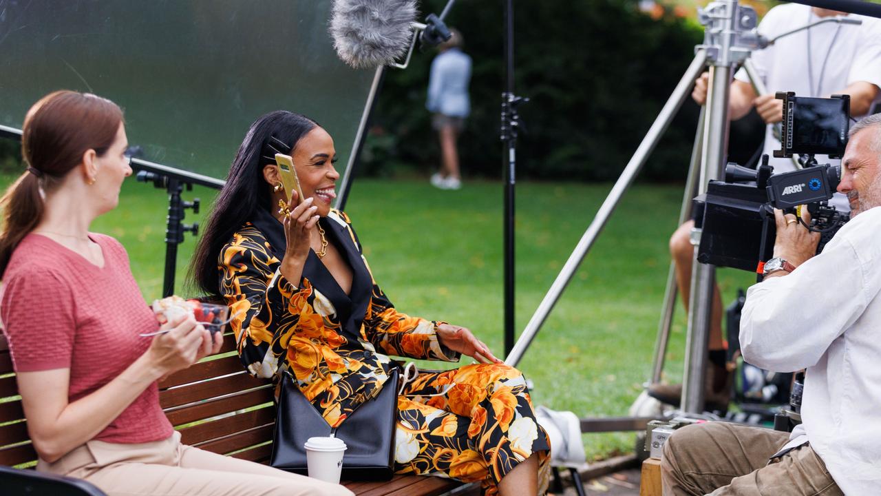 Michelle Williams, from Destiny's Child, filming a 2024 ad for Uber which was shot in Sydney's Royal Botanical Gardens. Picture: Uber