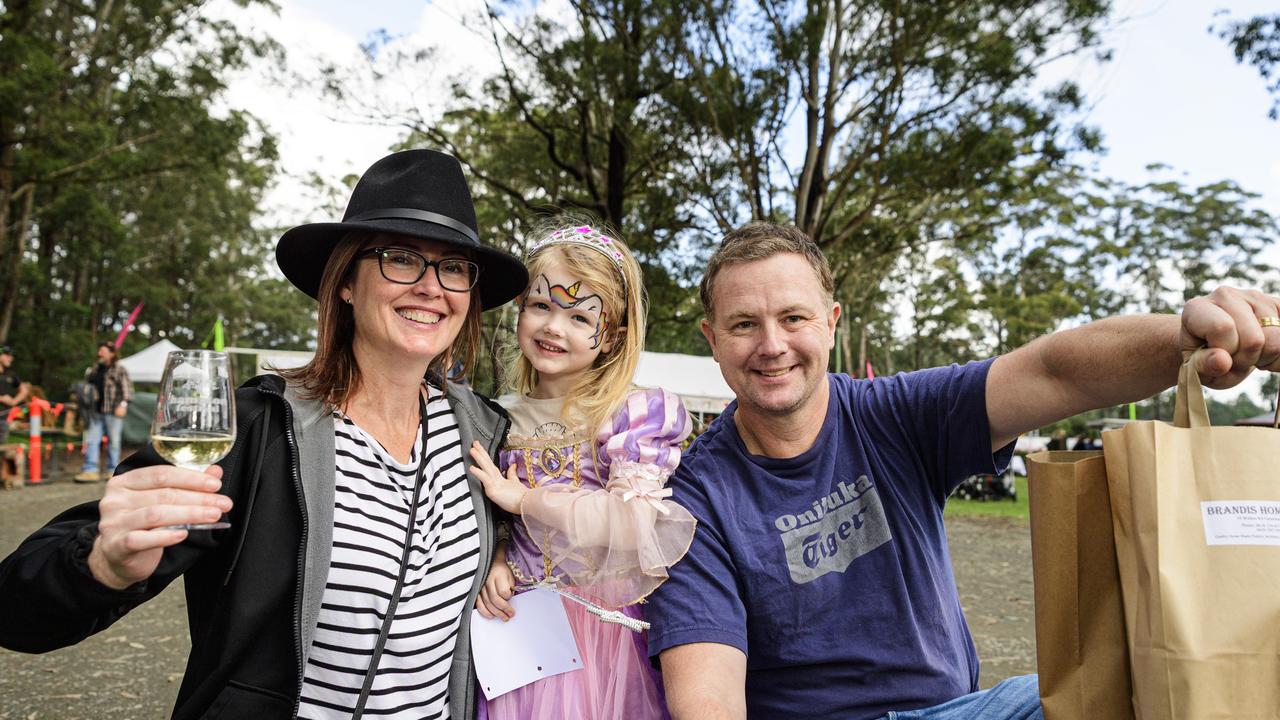 Having a great time at the Hampton Festival are (from left) Danielle, Brigitte and Duncan Campbell, Saturday, May 17, 2025. Picture: Kevin Farmer