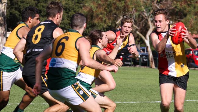 Action from the Goodwood v Salisbury North Division 1 game in the Adelaide Footy League.