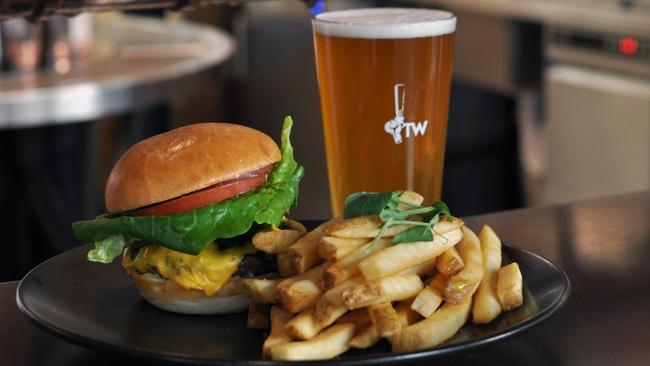 Tapworks Bar and Grill serves small bites and big bites to accompany its extensive beer and drinks offerings. 