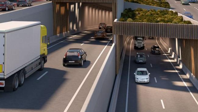 An artist's impression of what the WestConnex M4-M5 Link will eventually look like.