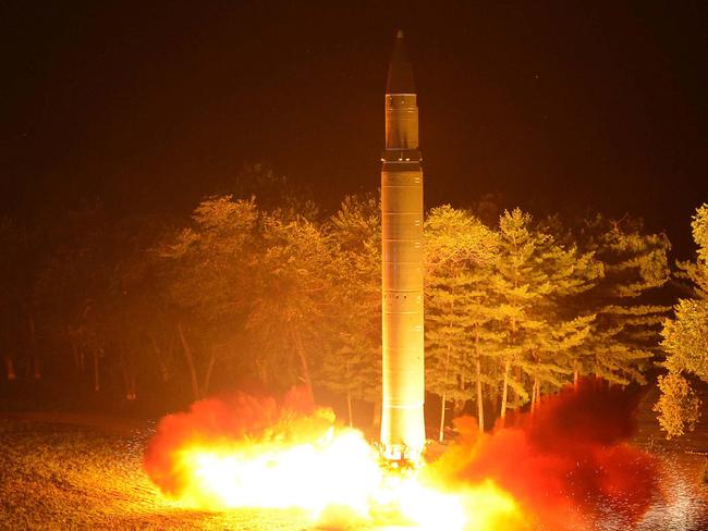 FILE - In this July 28, 2017, file photo distributed by the North Korean government, shows what was said to be the launch of a Hwasong-14 intercontinental ballistic missile at an undisclosed location in North Korea. North Korea launched an intermediate-range missile that flew over Japan in its longest-ever flight on Friday, Sept. 15, 2017, showing that leader Kim Jong Un is defiantly pushing to bolster his weapons programs despite U.S.-led international pressure. Independent journalists were not given access to cover the event depicted in this image distributed by the North Korean government. The content of this image is as provided and cannot be independently verified. (Korean Central News Agency/Korea News Service via AP, File)