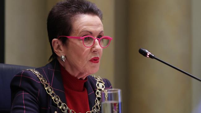 Sydney Lord Mayor Clover Moore, pictured with the mayoral chains.