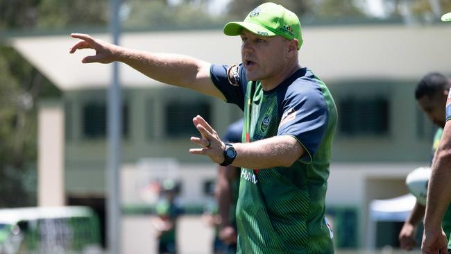 Canberra Raiders NRL assistant Andrew McFadden is a mentor to Nicoll-Klokstad. Picture: Canberra Raiders